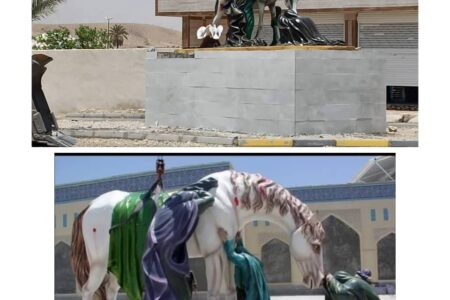 نصب المان ظهر عاشورا در سرگز احمدی؛ تجلی هنر دینی در آستانه محرم